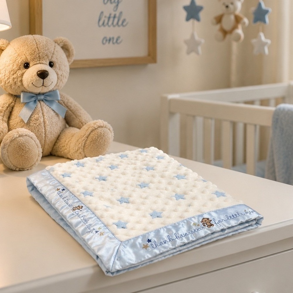 Just One You by Carters "Thank Heaven for Little Boys" Baby Star Monkey Blanket